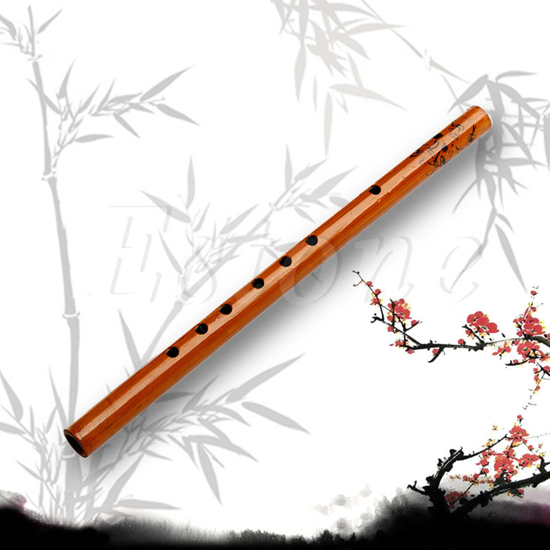 Traditional 6 Hole Bamboo Flute Clarinet Student Musical Instrument Wood Color