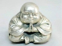 Tibet Silver Sitting Smiling Buddha
